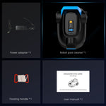 Load image into Gallery viewer, AIRROBO CP02 official refurbished cordless robotic pool cleaner package contents with power adapter, floating handle, and user manual
