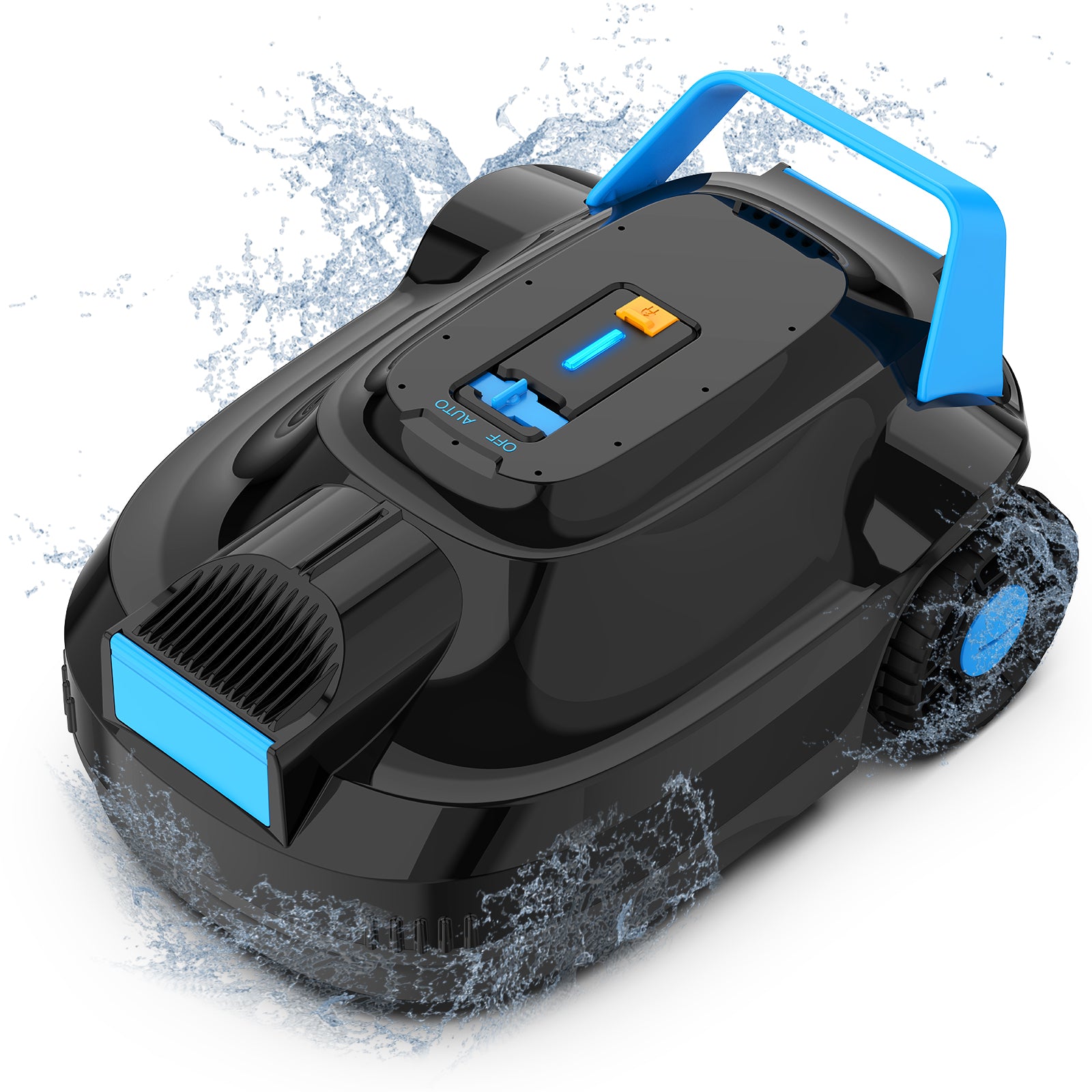 AIRROBO CP02 official refurbished cordless robotic pool cleaner, 90% new, with blue handle and front cleaning intake