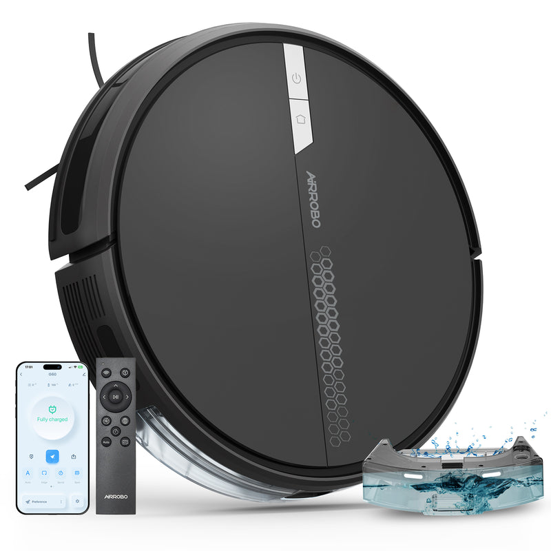AIRROBO G60 3 in 1 Robot Vacuum and Mop Combo with Smart App&Voice Control,2 in 1 Tank for pet hair