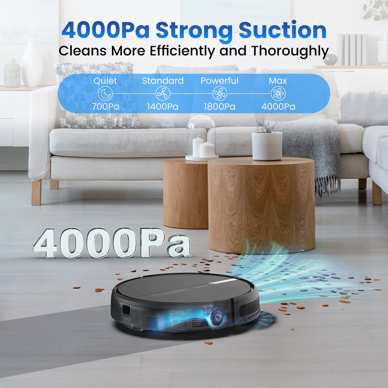 AIRROBO G60 3 in 1 Robot Vacuum and Mop Combo with Smart App&Voice Control,2 in 1 Tank for pet hair