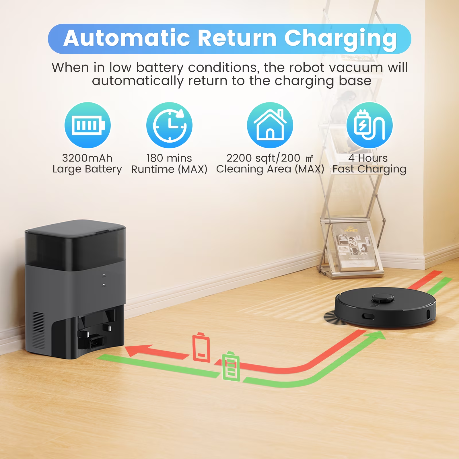 AIRROBO Robot Vacuum and Mop Combo T20 with 60 Days Self-Empty Station Voice Control Home Mapping