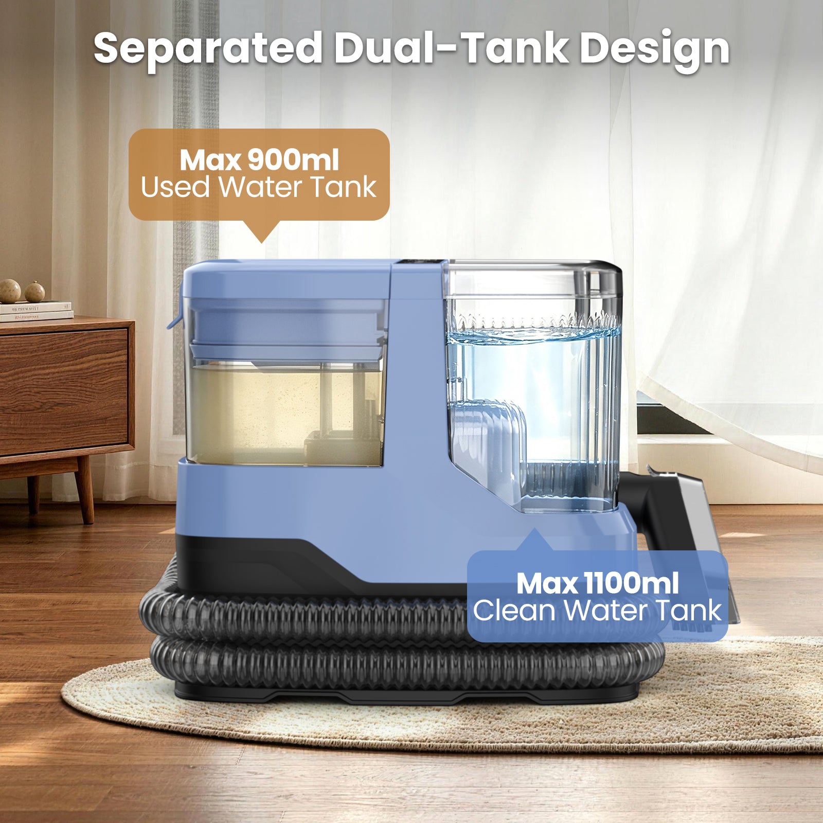 AIRROBO Carpet Steam Cleaner Machine with Hot & Cold Water, 17kPa Strong Suction,4 Cleaning Modes,Stain Remover for Pets, Home, Floors, Car, Kitchen,Bathroom & Upholstery