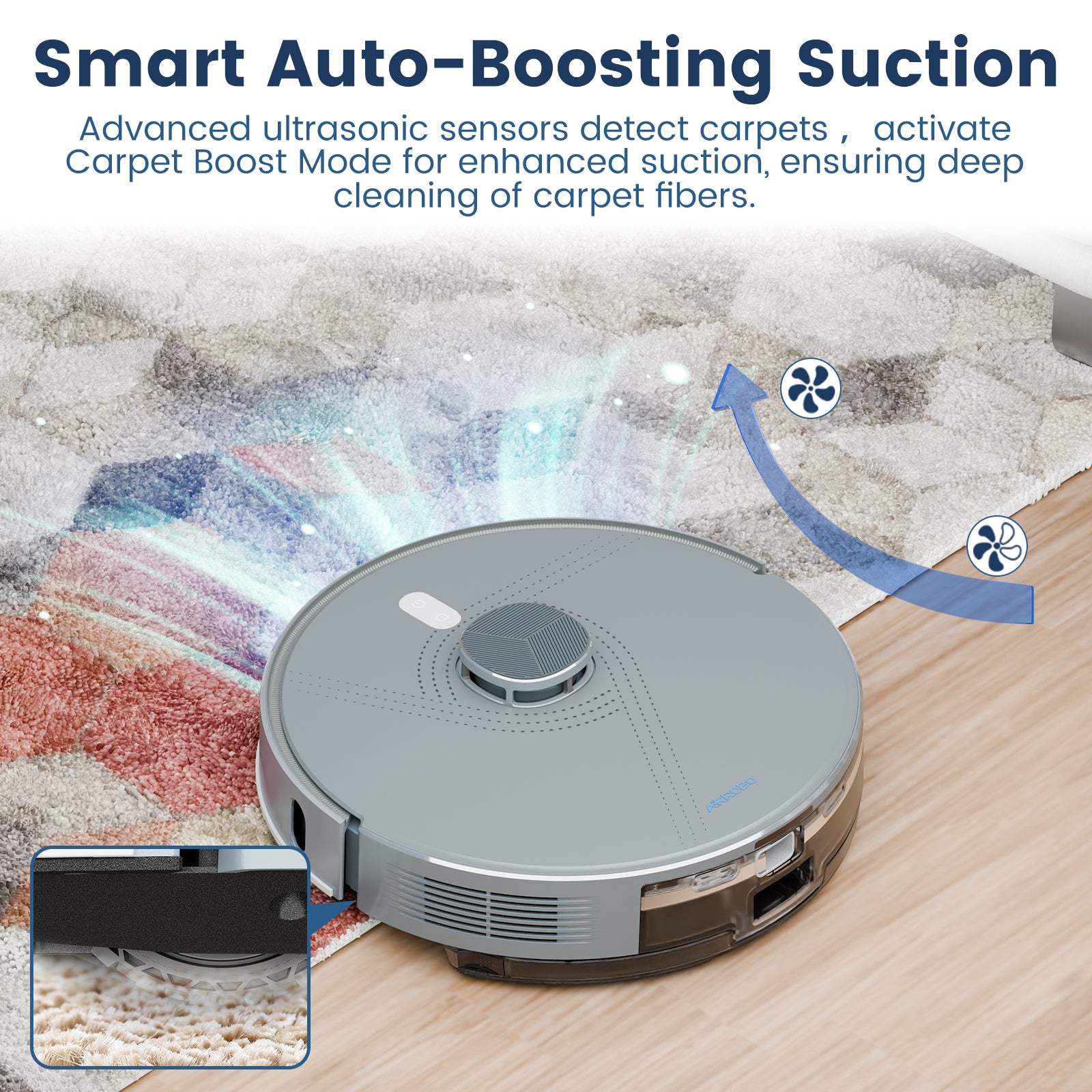 AIRROBO L50+ Robot Vacuum & Mops - Self Empty, Ultrasonic Carpet Detection, 75 Days Hands-Free, 240min Runtime, Smart App Control