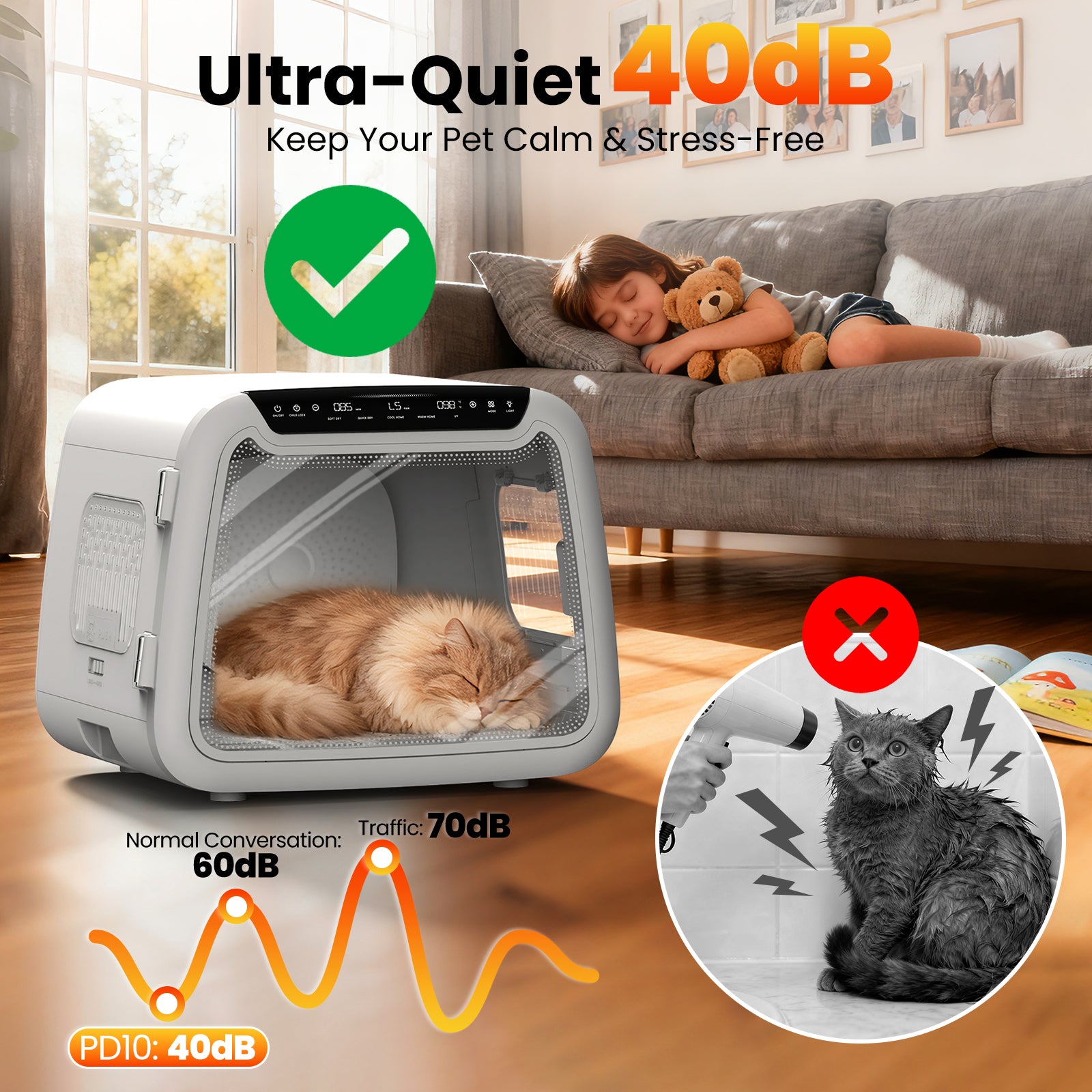 Airrobo Pet Dryer Box PD10, 360° Efficient Automatic and Quiet Box with Smart Temperature Control, Ideal for Small Dogs (50L Drybo Plus Pet Dryer Box)