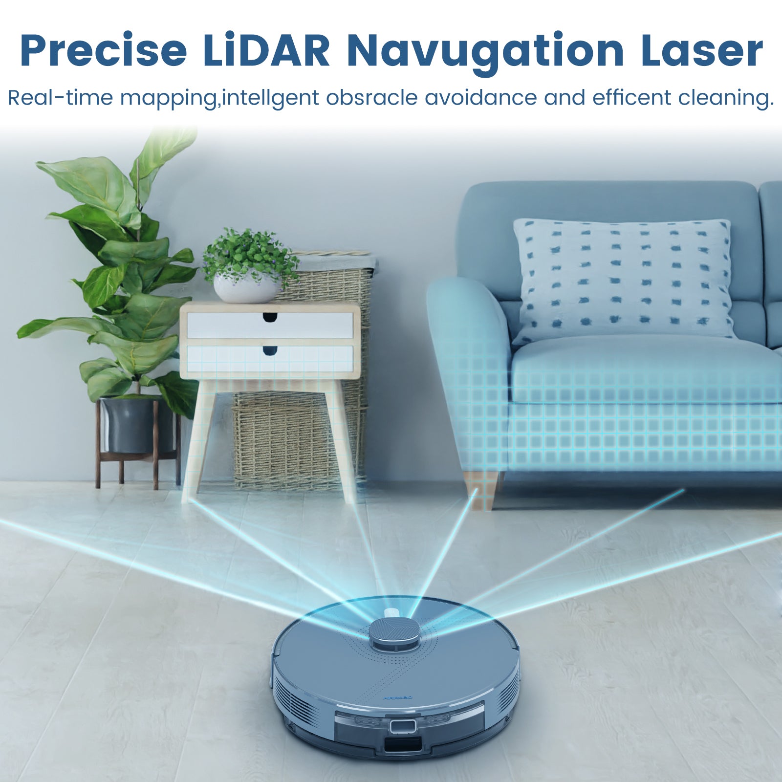 AIRROBO L50+ Robot Vacuum & Mops - Self Empty, Ultrasonic Carpet Detection, 75 Days Hands-Free, 240min Runtime, Smart App Control