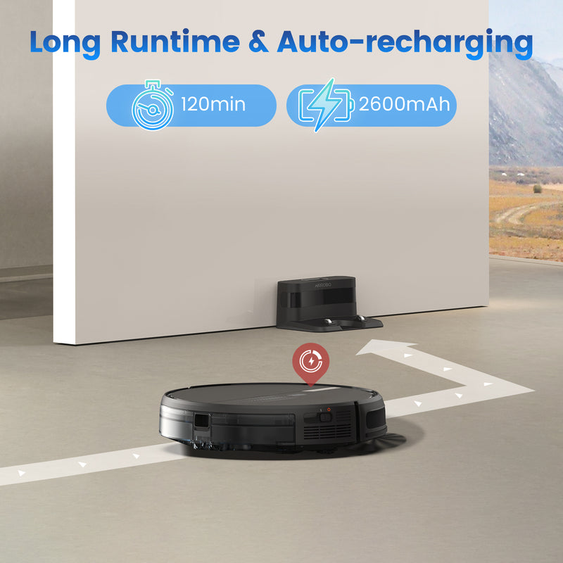 AIRROBO G60 3 in 1 Robot Vacuum and Mop Combo with Smart App&Voice Control,2 in 1 Tank for pet hair